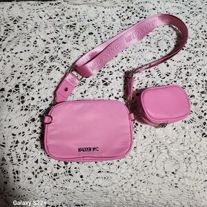 Steve Madden purse/crossbody w mini bag Pink with Silver hardware
